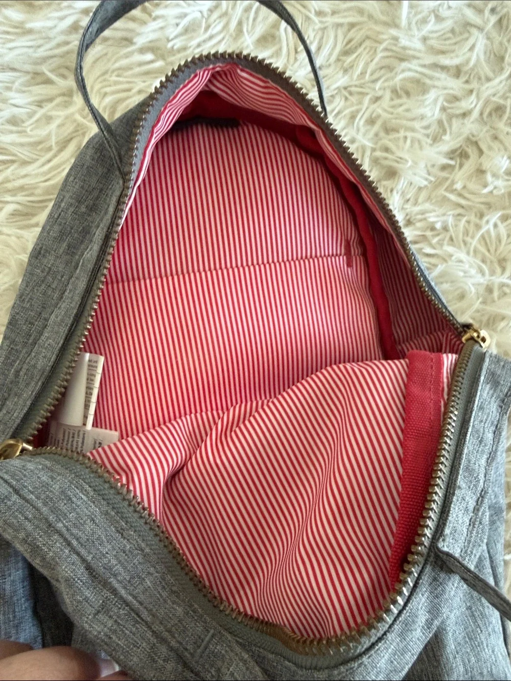 Herschel Supply Company Gray Textured Mini Backpack with Brass Zipper